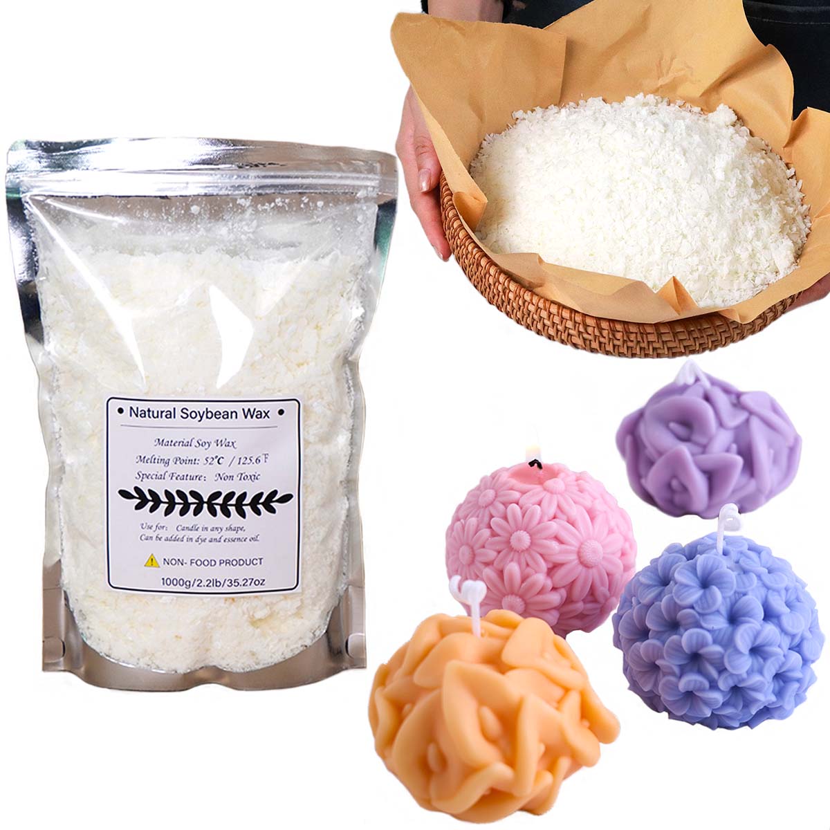 Soy Wax Flake - 100/250/500/1000 г натуральный соевый воск чешуйки