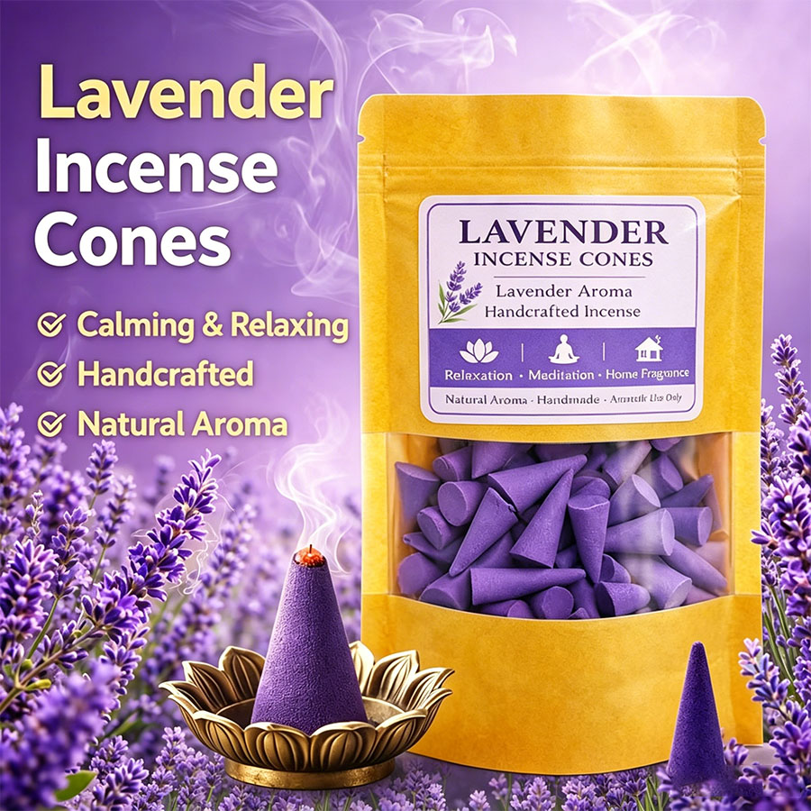 Home Fragrance Lavender - Премиальные ароматические конусы с лавандой, натуральные,