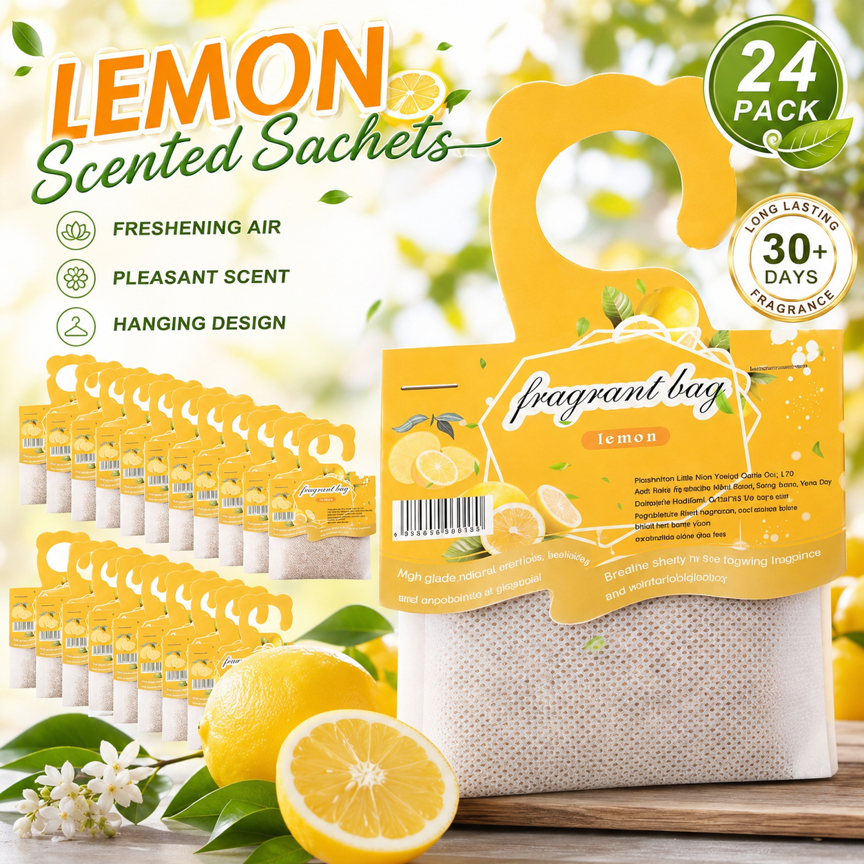 Fragrance Home Decor - Подвесные ароматизированные саше с ароматом лимона,
