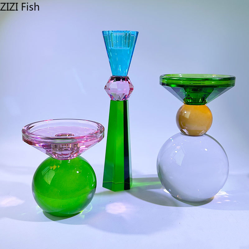 Wax Melt Burner - Красочные хрустальные подсвечники, украшение для стола,