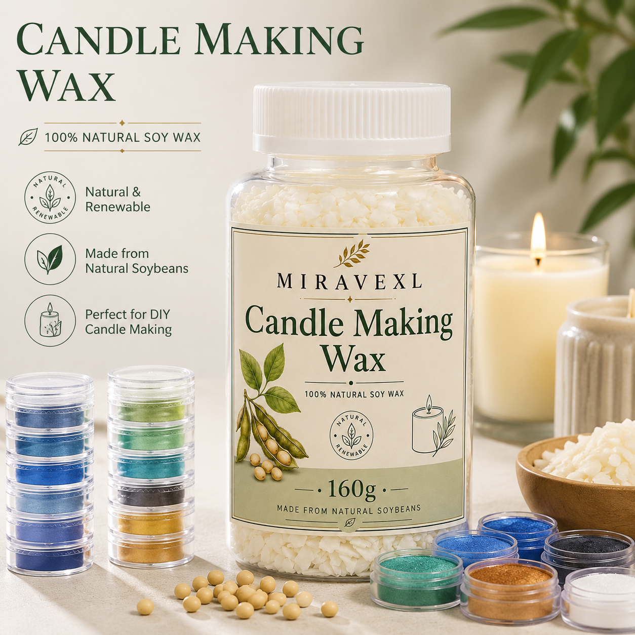 Соевый воск MIRAVEXL 160 г или – обзор и цена Soy Wax Flake